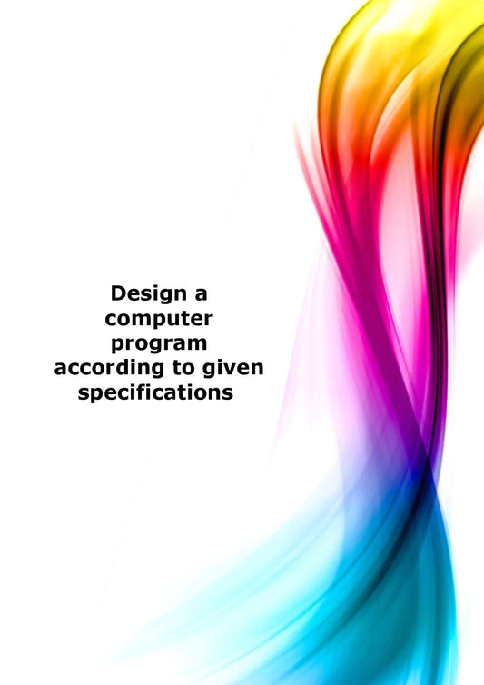 Design a computer program according to given specifications