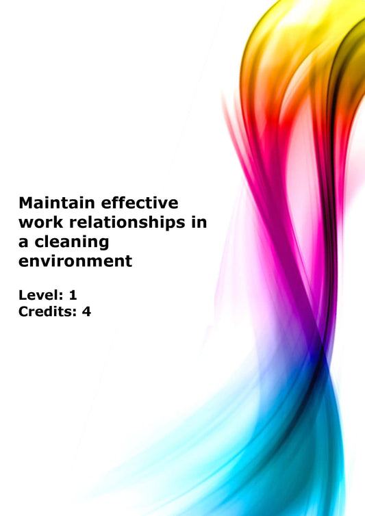 Maintain effective work relationships in a cleaning environment